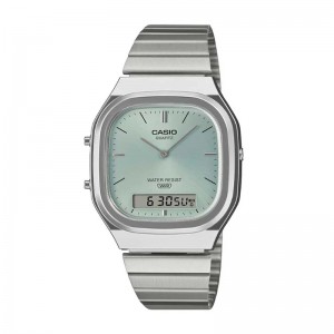 Casio AQ-240E-2ADF Silver Light Green Vintage